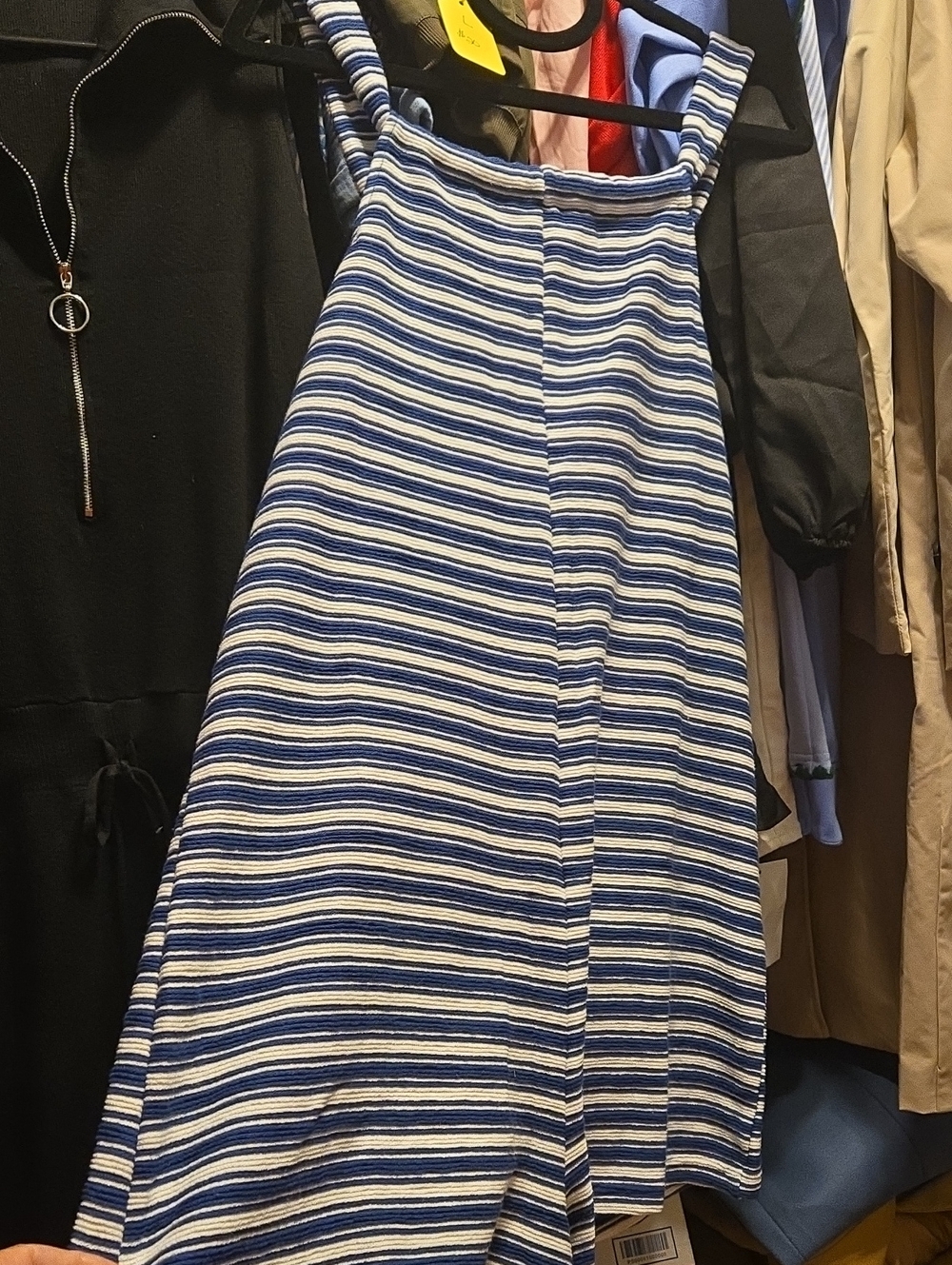 Blue and White Striped Shorts Romper